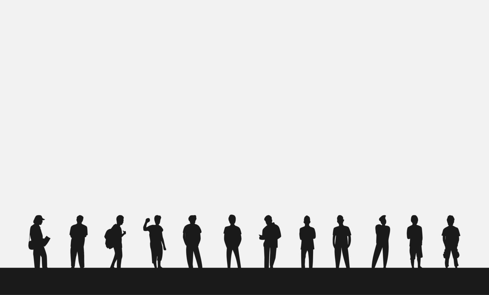 Group diversity silhouette multiethnic people. Community of colleagues or collaborators. Collaborate. Male social network community of diverse culture. vector