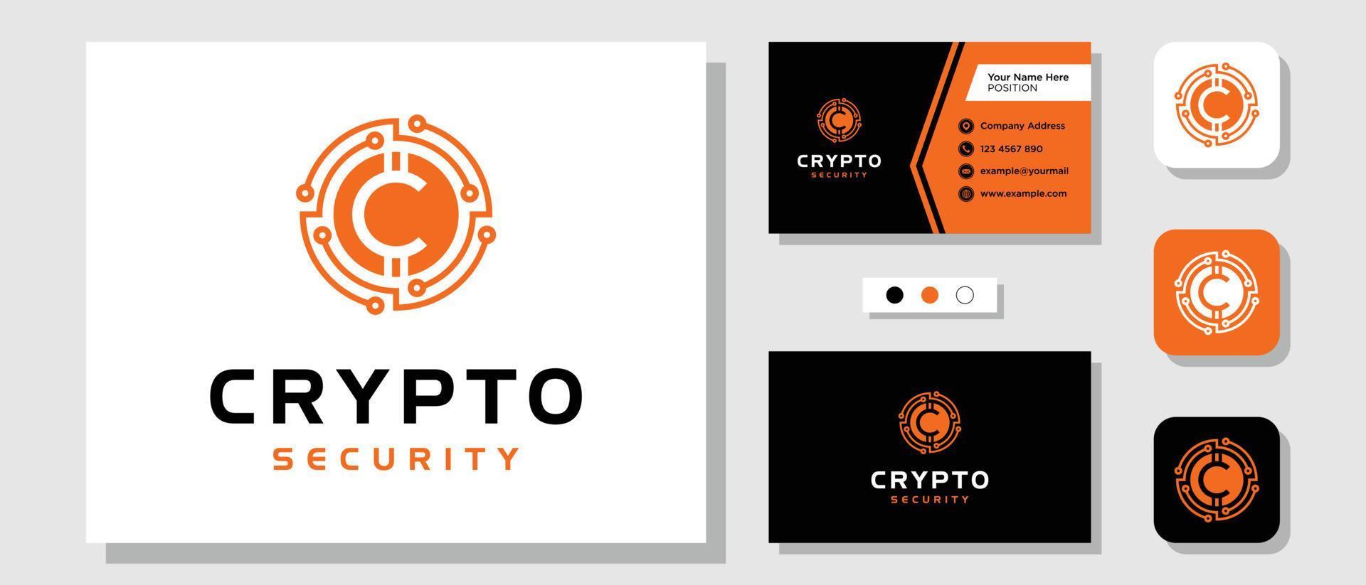 Initial Letter C Crypto Coin Digital Currency Circle Logo Design with Layout Template Business Card vector