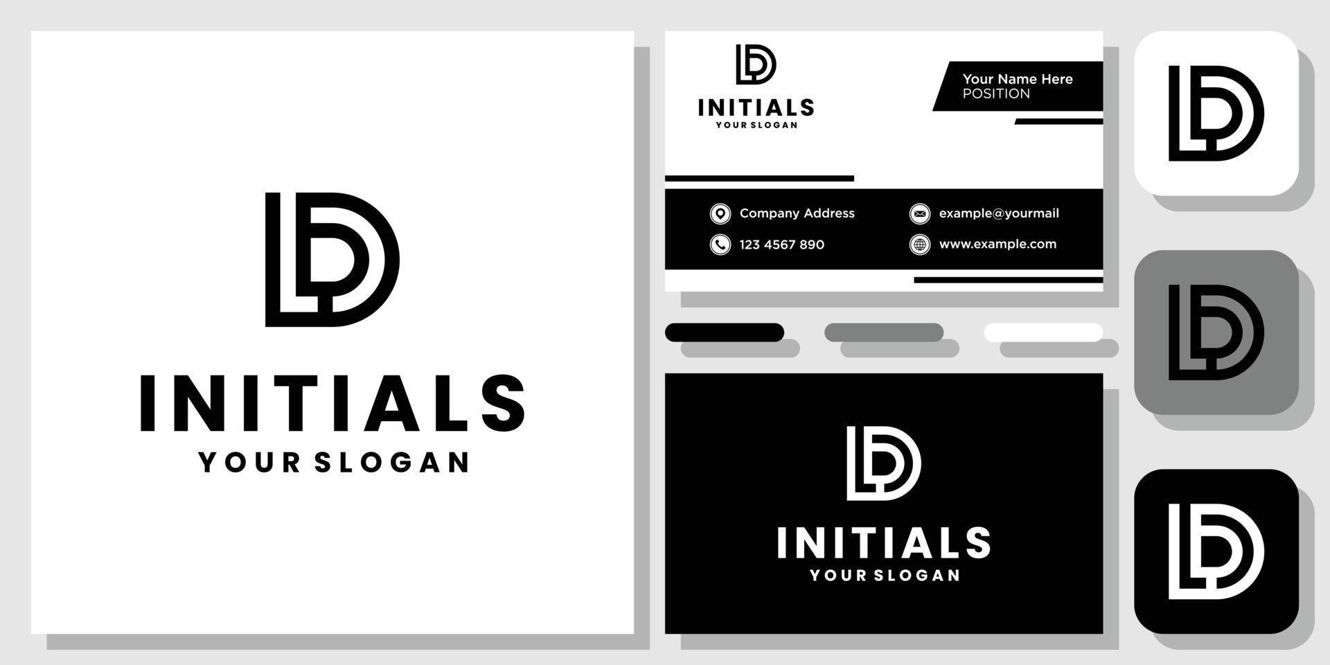 Letra inicial ld icono de monograma inspiración de diseño de logotipo creativo con plantilla de diseño tarjeta de visita vector