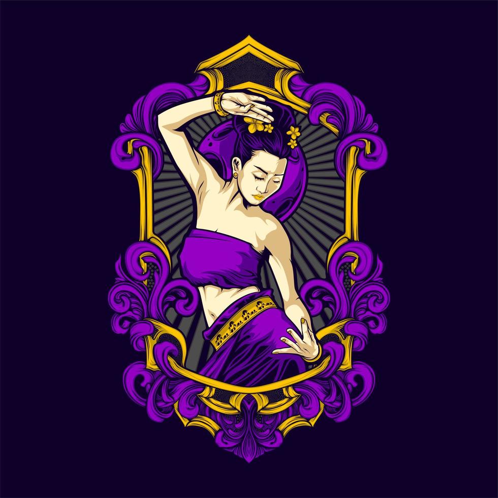 beautiful traditional dancer vector