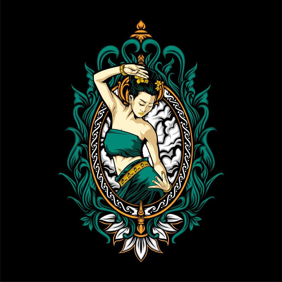 beautiful traditional dancer vector