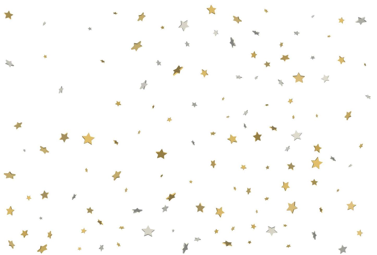 Christmas wrappers with gold and silver 3d confetti. Vector. vector