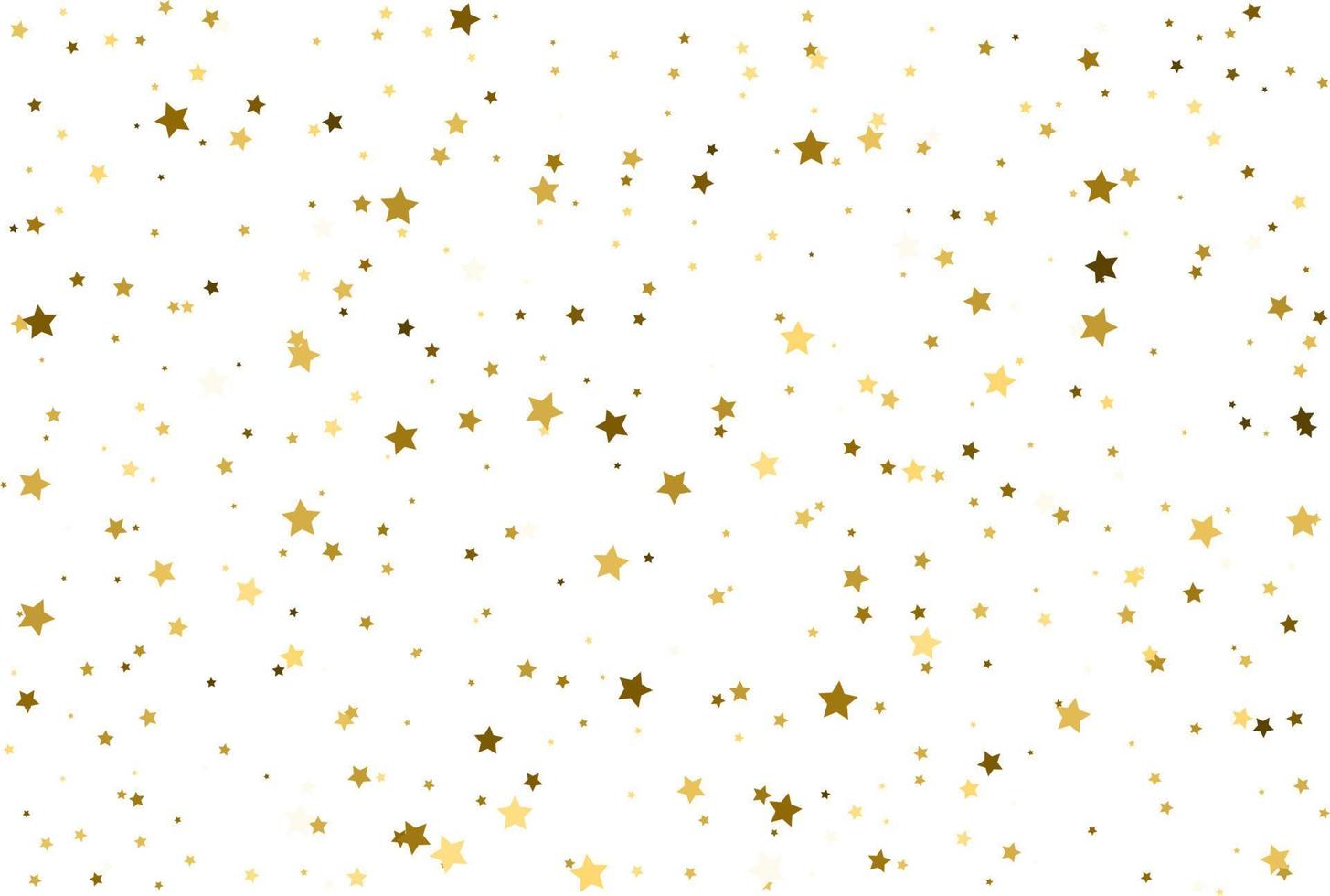 Magic gold stars confetti pattern, Golden background vector