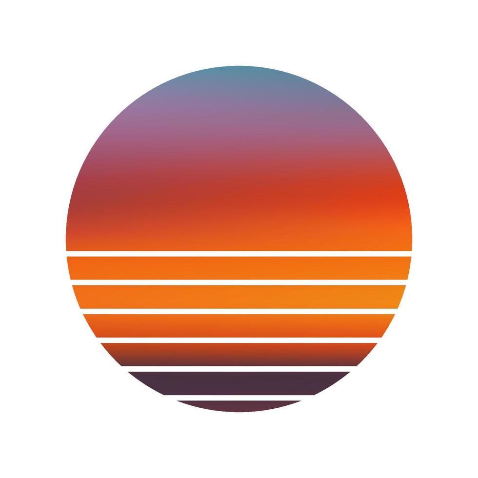 Design of Sunset striped background. vector
