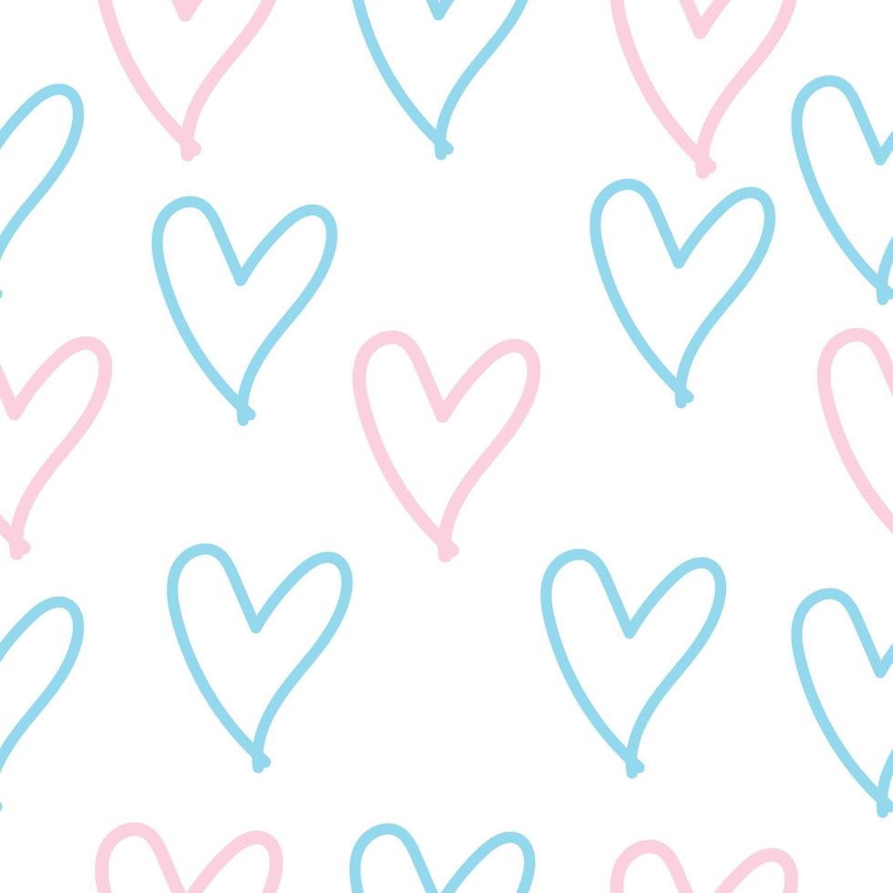 Love pink and blue heart shape seamless pattern vector