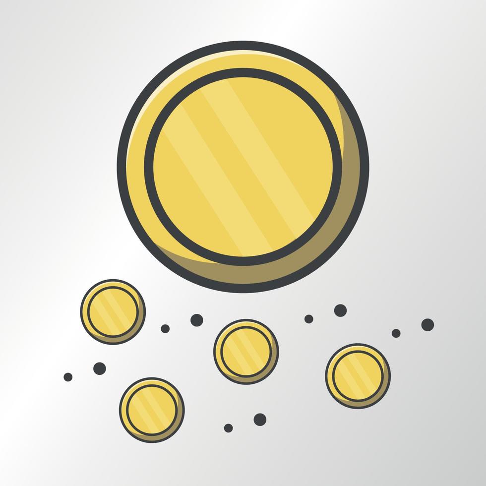 glowing gold coin or money vector illustration
