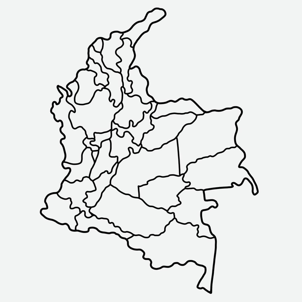 doodle freehand drawing of colombia map. vector