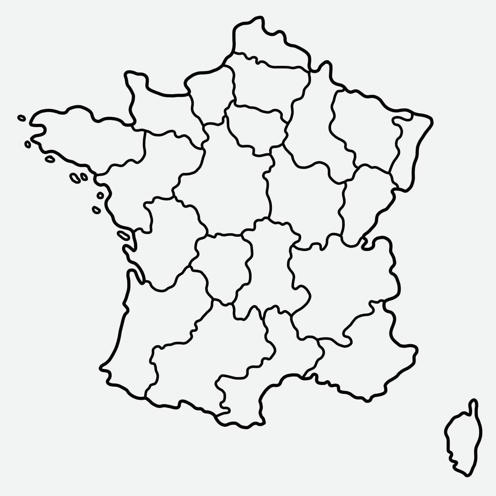 doodle freehand drawing of france map. vector