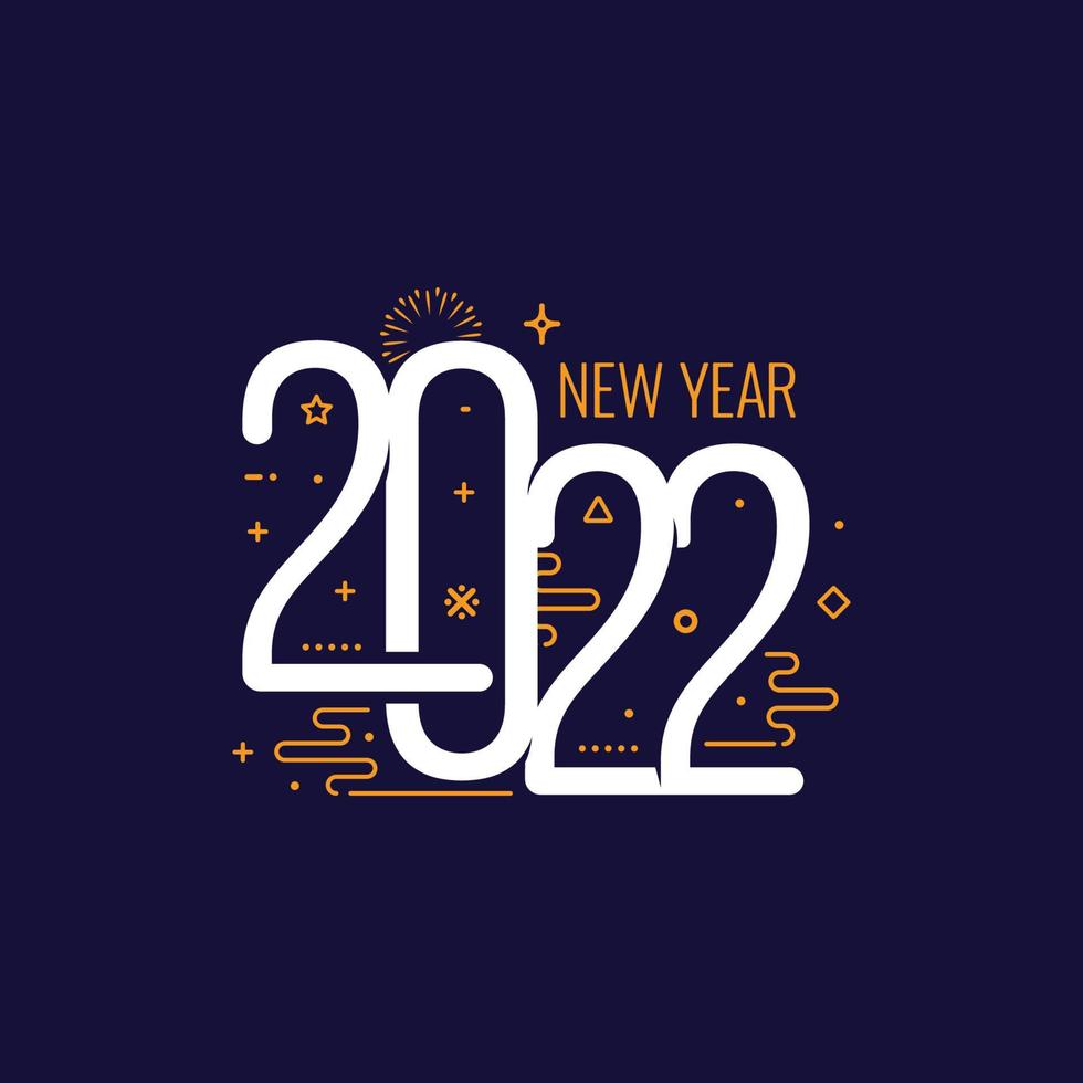 New year 2022 lettering typography style for greeting card vector