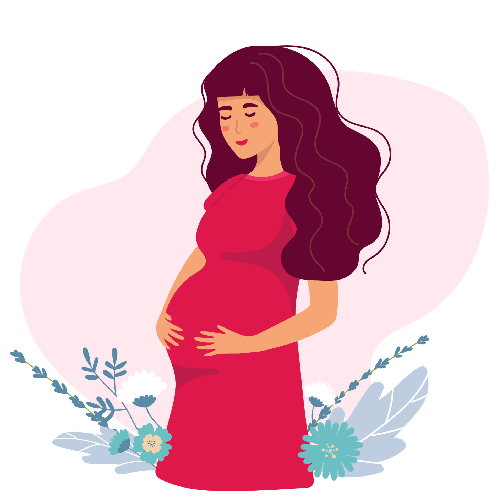 Pregnant woman, concept vector illustration in cute cartoon style, health,  care, pregnancy 4686814 Vector Art at Vecteezy