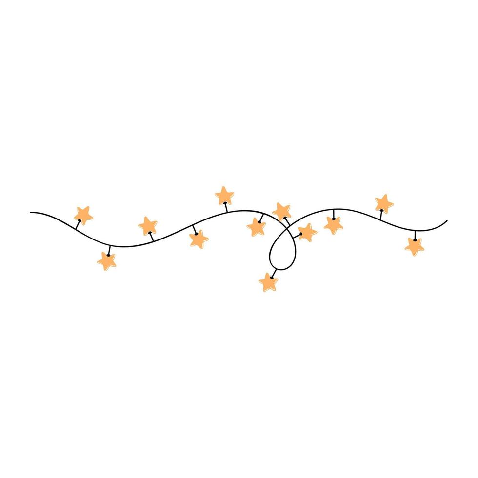 Vector modern colorful illustration of twinkle lights Christmas decoration. Use it as elements for design greeting cards , poster, card, packaging paper design