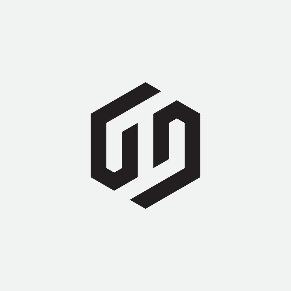 Hexagon monogram simple design vector