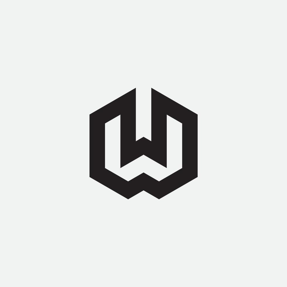 W letter initial monogram vector