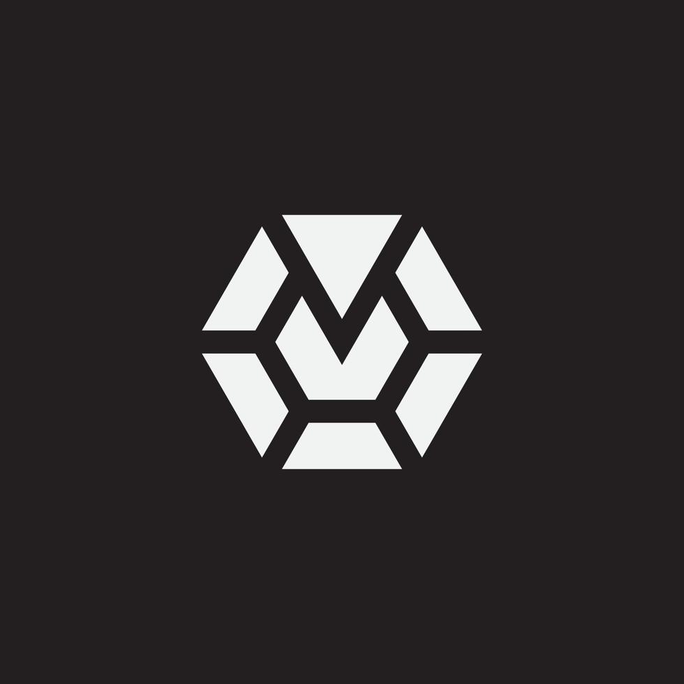 Monogram hexagon design vector