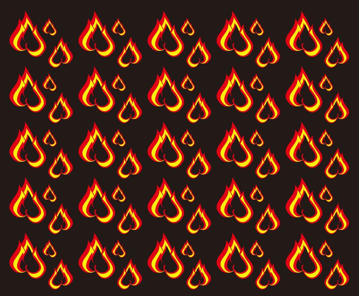 diseño de vector de ilustración de fuego de patrones sin fisuras. textura rojo negro. para papel tapiz de fondo, telón de fondo, portada y se puede imprimir. plantillas modernas.