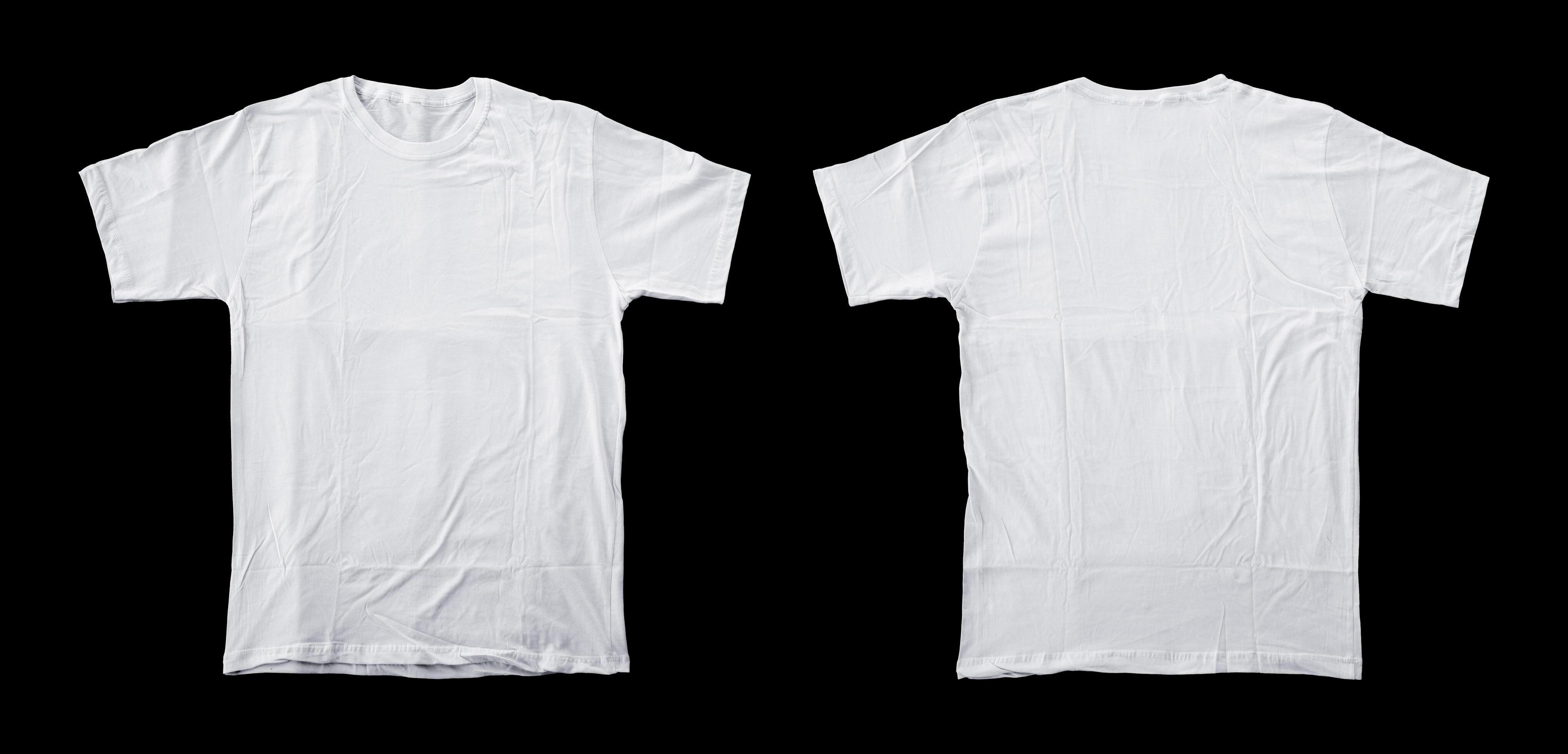 Short-sleeved white t-shirts for mockups. plain t-shirt with black  background for design preview. 4687608 Stock Photo at Vecteezy