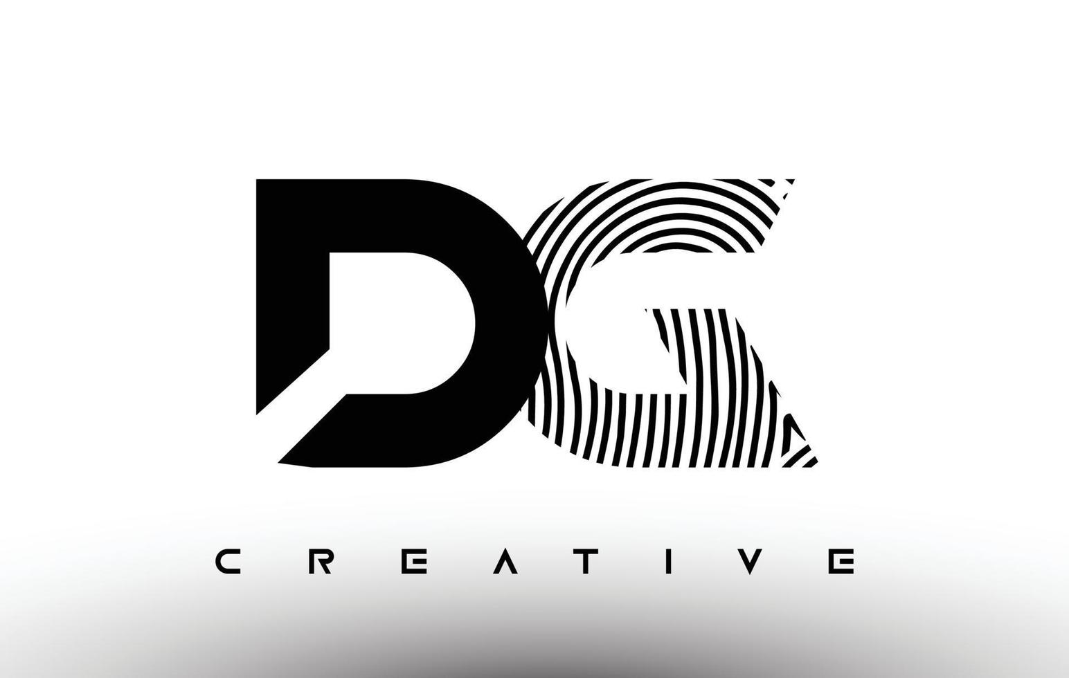 DG Fingerprint zebra Letter Logo Design. DG Logo with fingerprint Creative Icon Vector