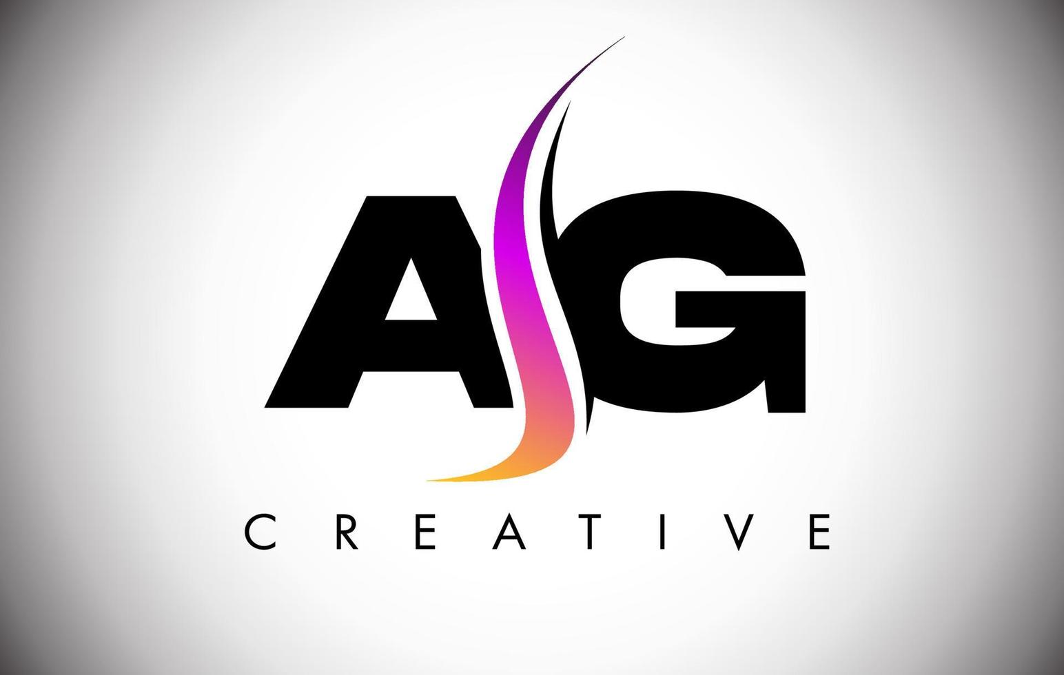 AG Letter Logo Design with Creative Shoosh and Modern Look vector