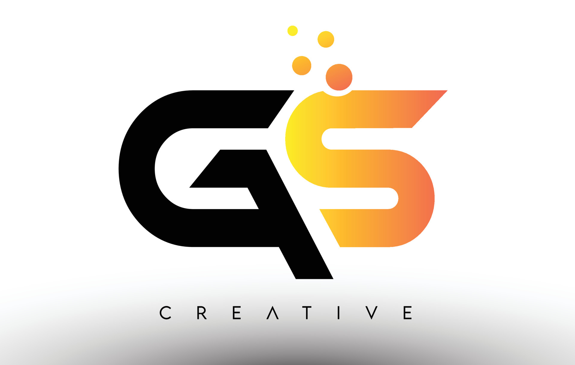 GS Black Orange Letter Logo Design. GS Icon with Dots and Bubbles ...