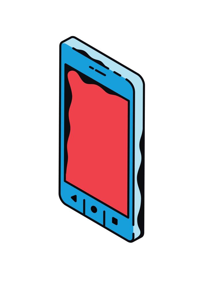 Phone pattern Vector. Layout smartphone for the designer. Phone screen in isometric in cartoon style. vector