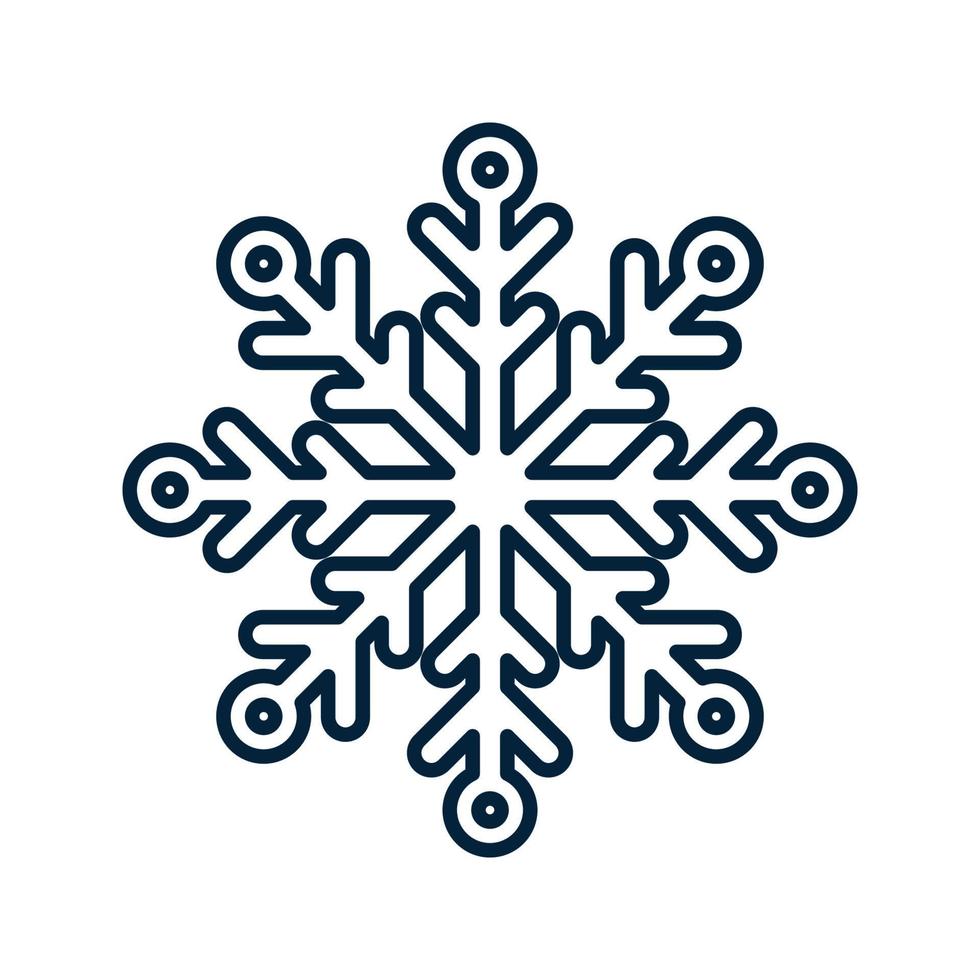 Snowflake Pictogram. Christmas and Winter Traditional symbol for logo, web, print, sticker, emblem, greeting and invitation card design and decoration vector