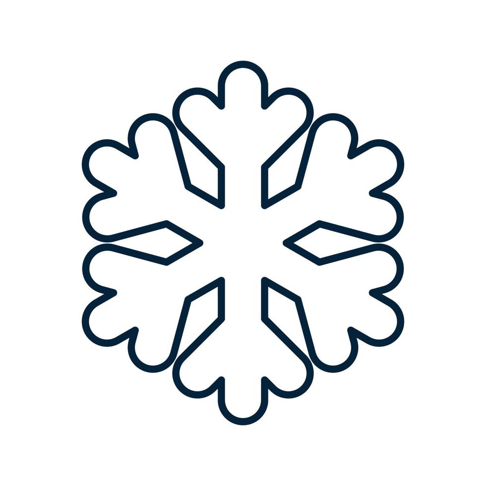 Snowflake Pictogram. Christmas and Winter Traditional symbol for logo, web, print, sticker, emblem, greeting and invitation card design and decoration vector