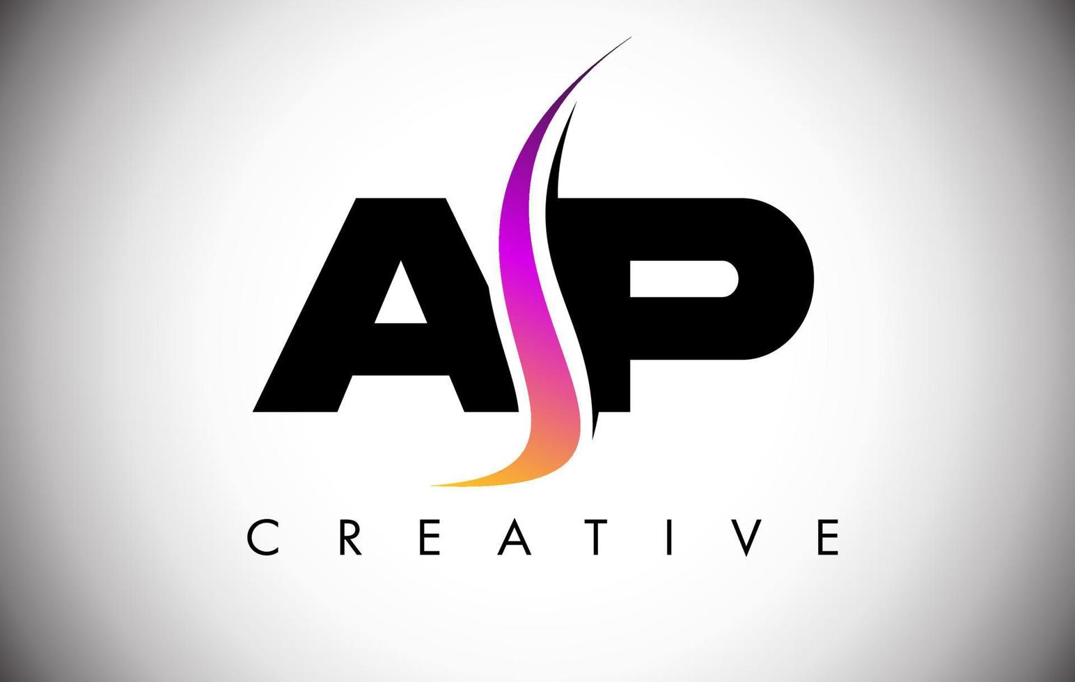 AP Letter Logo Design with Creative Shoosh and Modern Look vector