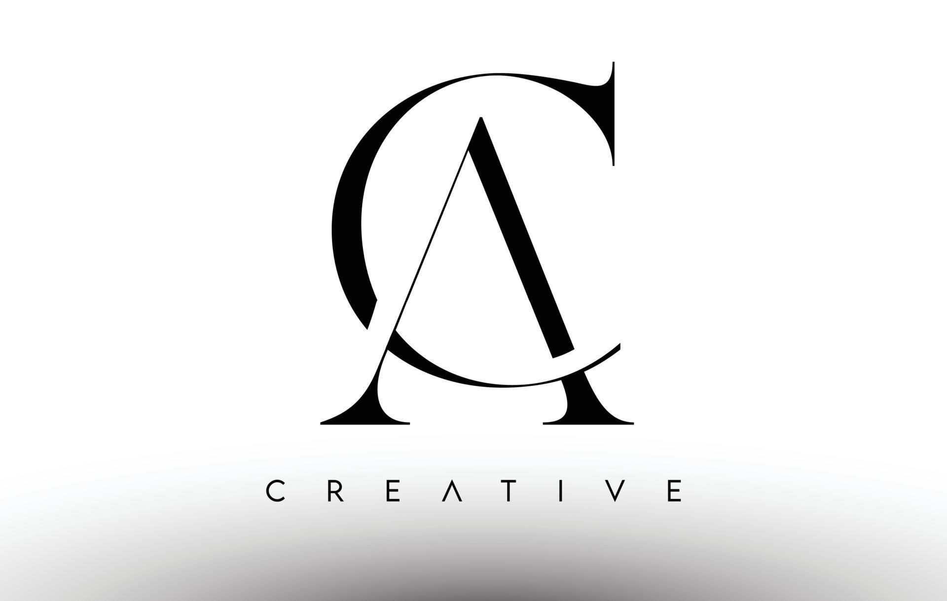 CA Minimalist Serif Modern Letter Logo in Black and White. AC Creative ...