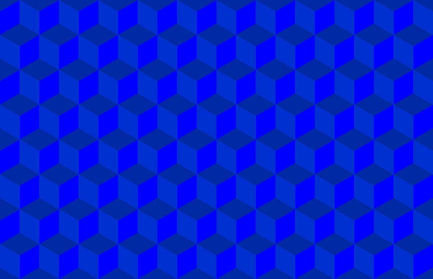 Blue Isometric cube Shape Background texture. Seamless pattern vector illustration