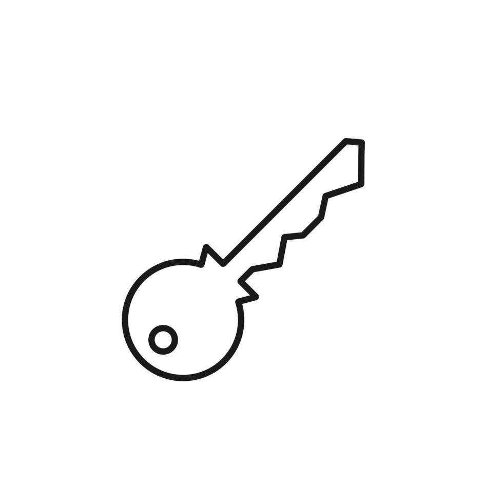 diseño de llave simple, icono plano de contorno vector