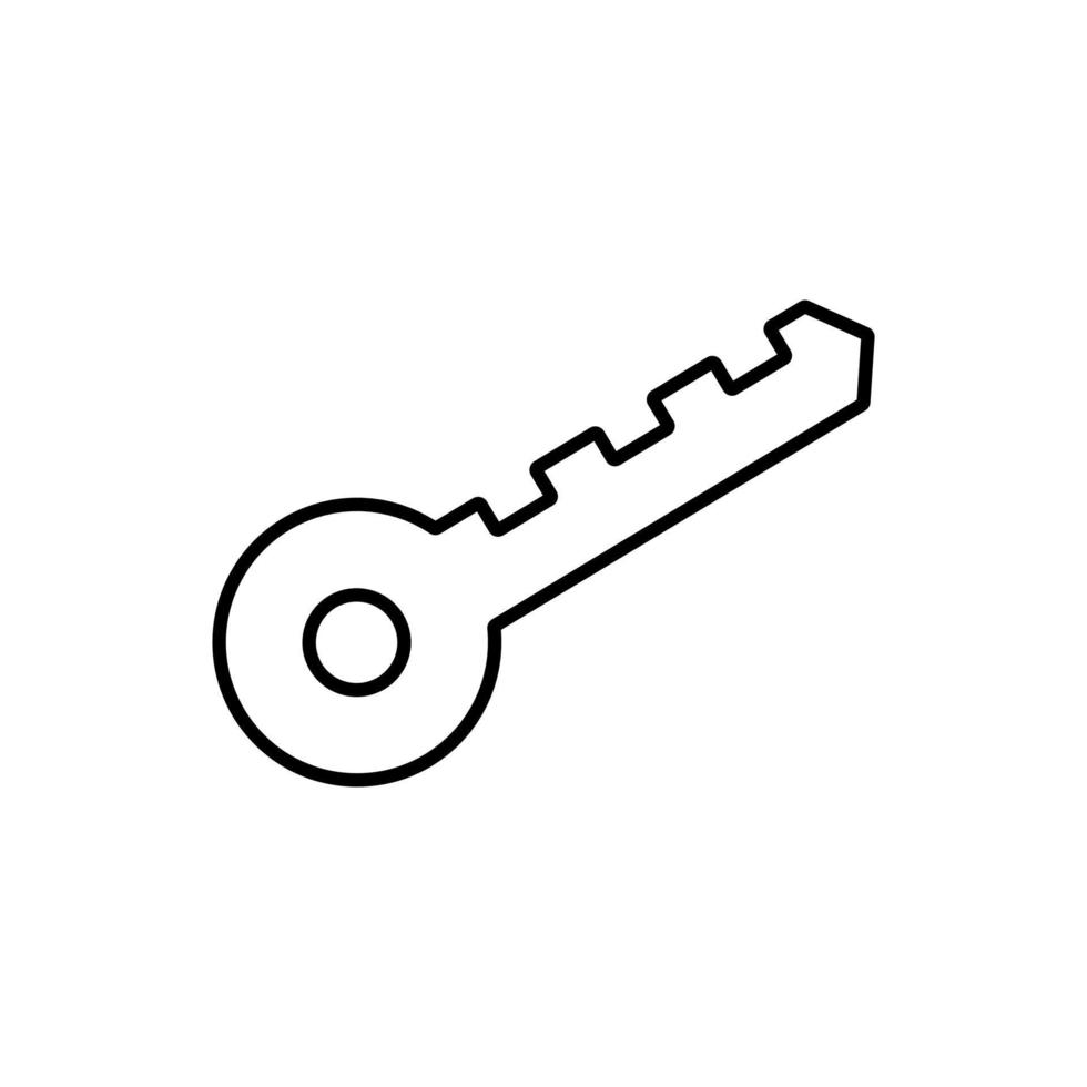 Simple key design, Outline style icon vector