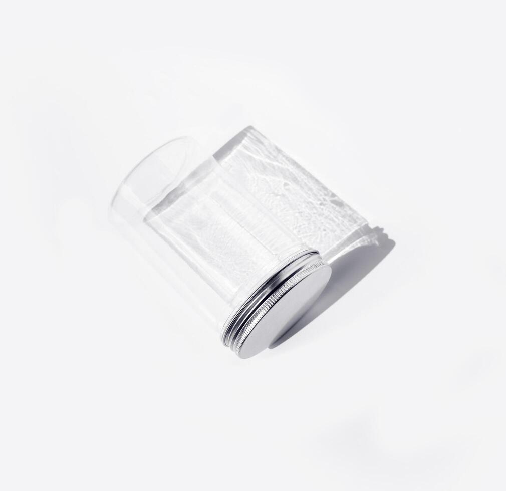 minimalist photography of a transparent jar. minimal concept