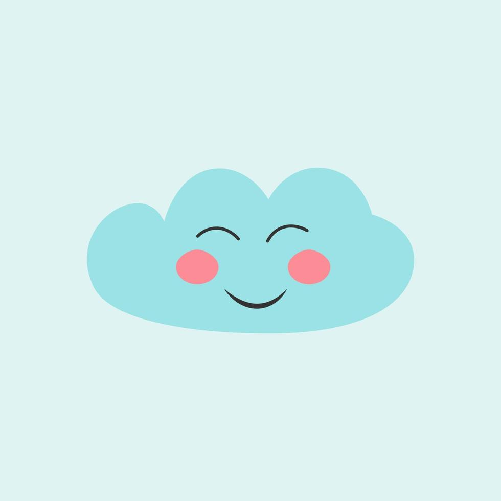 Cute cloud Flat vector illustration
