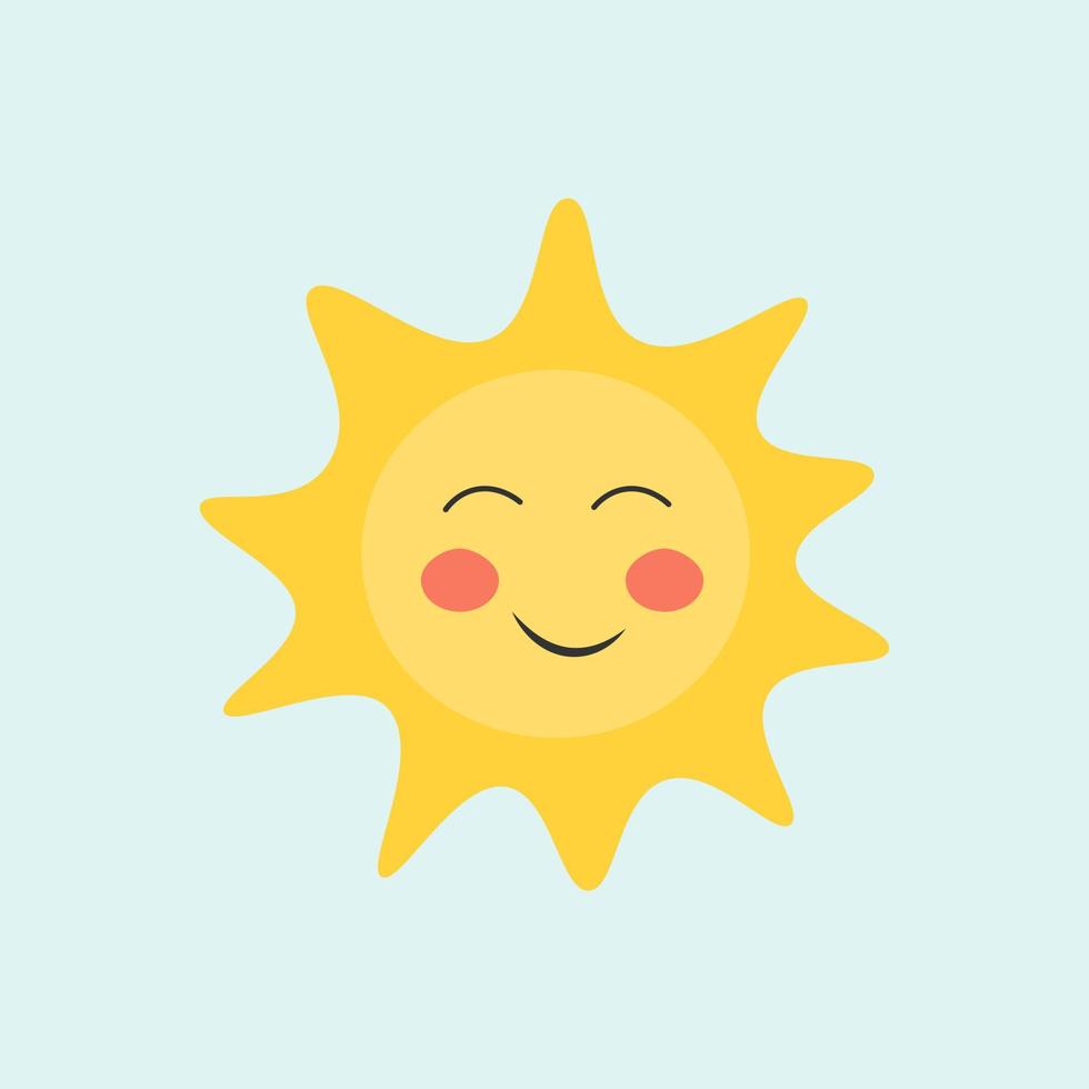 Cute sun for Easter Flat vector illustration
