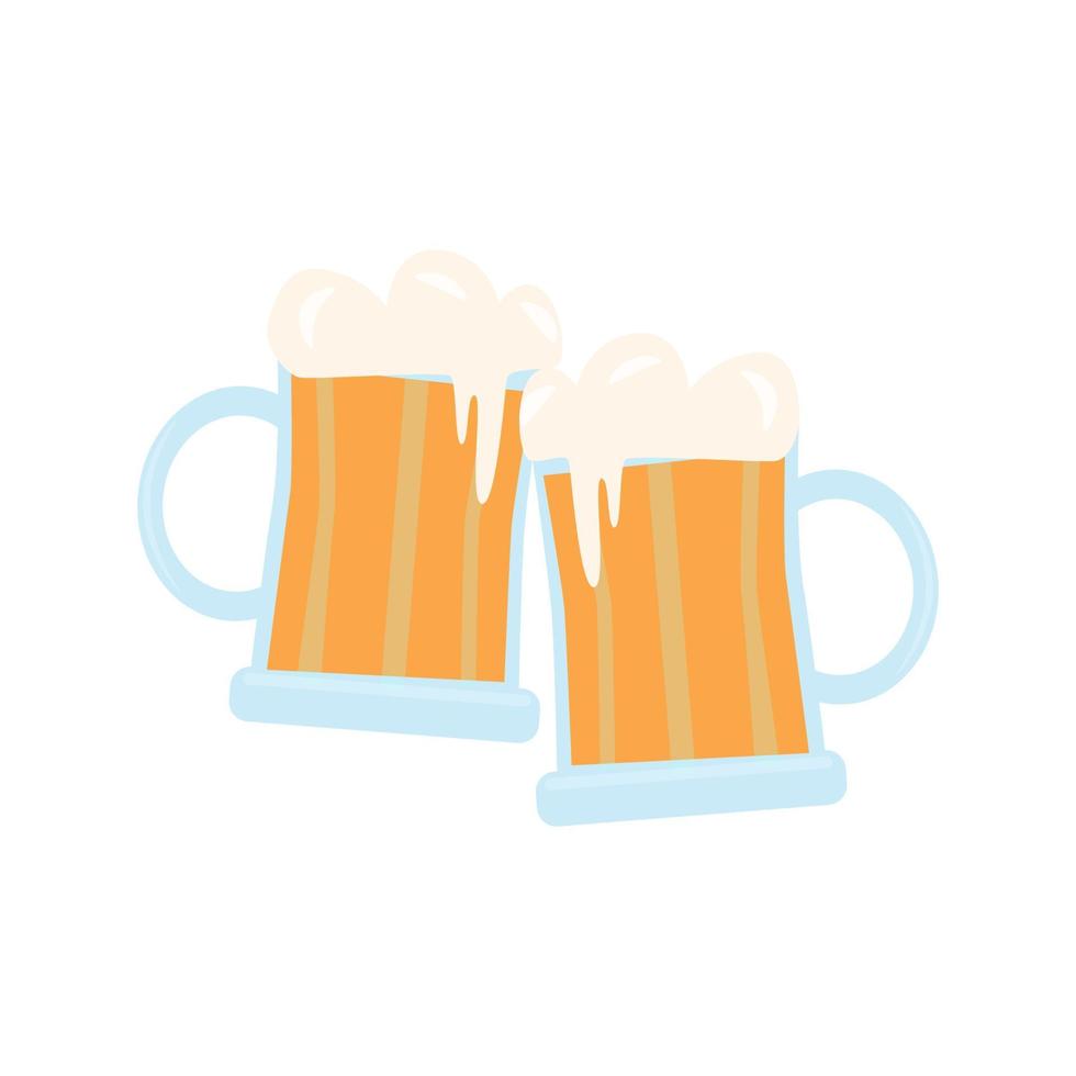 Mug of beer for St Patricks Day Flat vector illustration