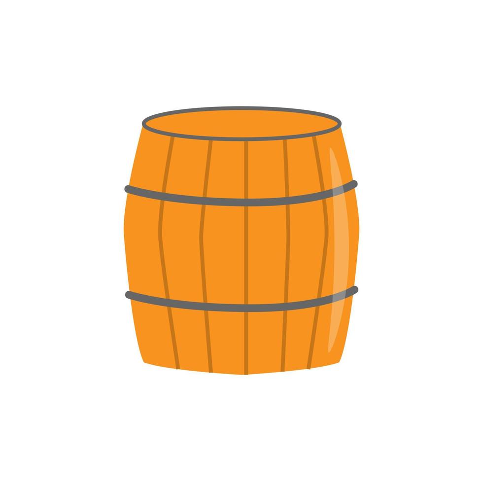 Wooden barrel for St Patricks Day Flat vector illustration