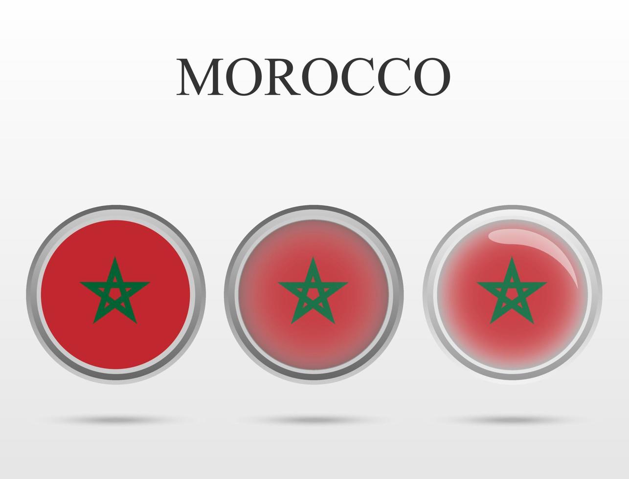 Flag of Morocco in the form of a circle vector