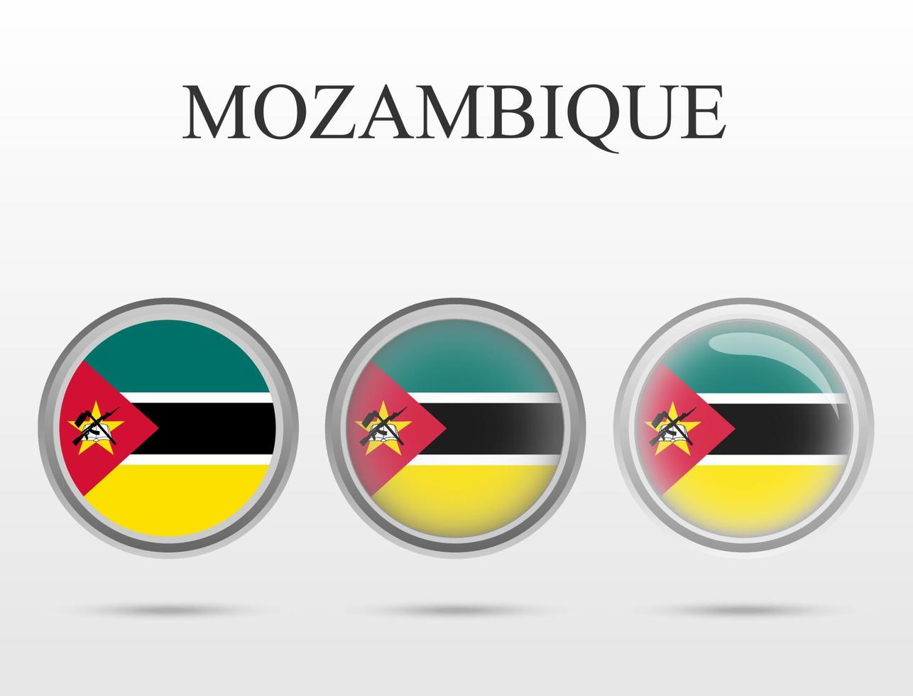 Flag of Mozambique in the form of a circle vector