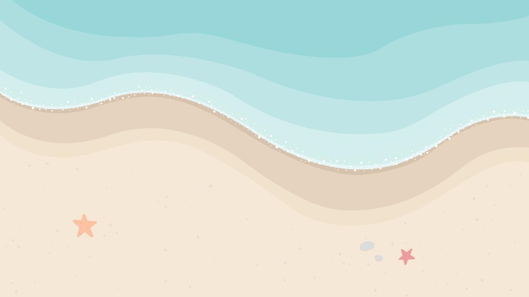 The top viwe of beautiful beach that you can see starfishs ,rocks,sand and wave in summer vector