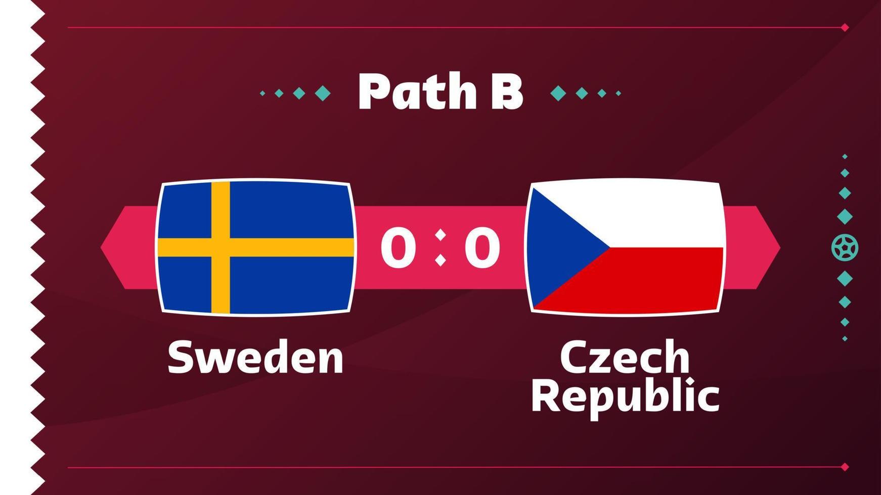 Sweden vs Czech Republic match. Playoff Football 2022 championship