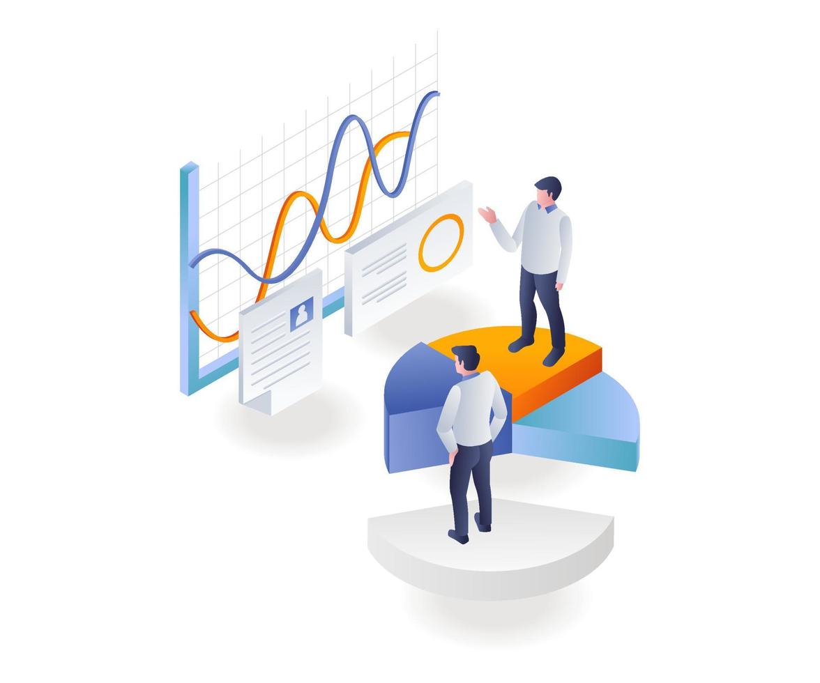 The team analyzes investment business data vector