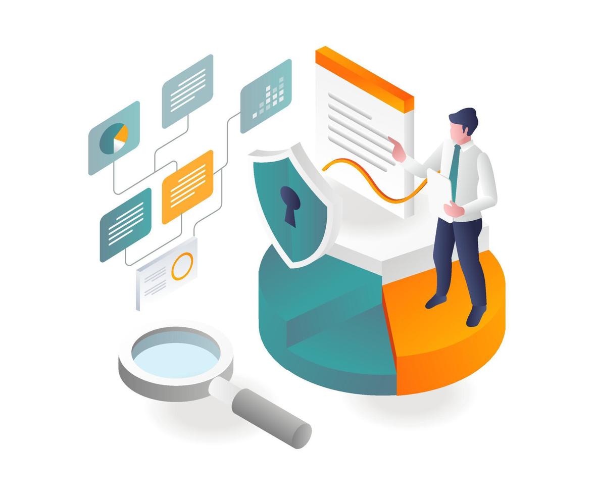 Business investment data security vector