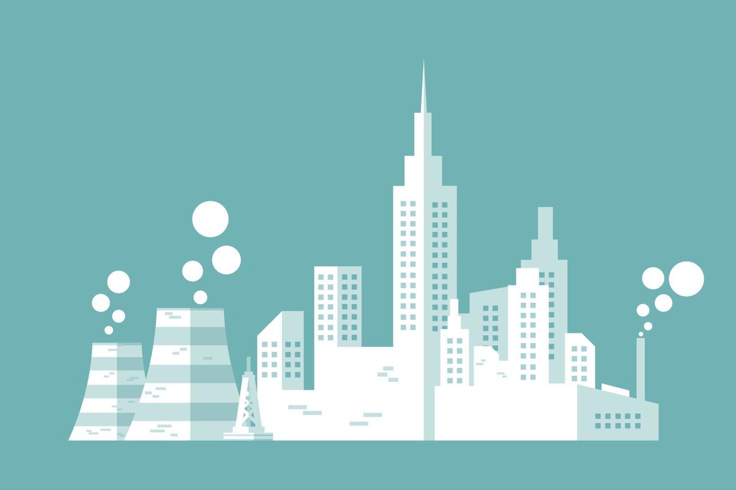 City and industry minimal design. Vector illustration