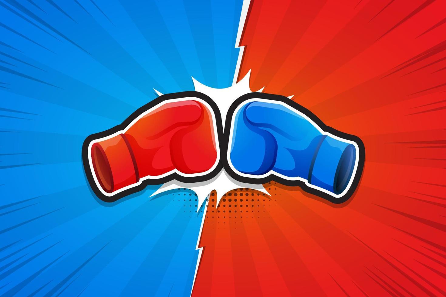 Fighting Background with Boxing Gloves, Versus. Vector illustration