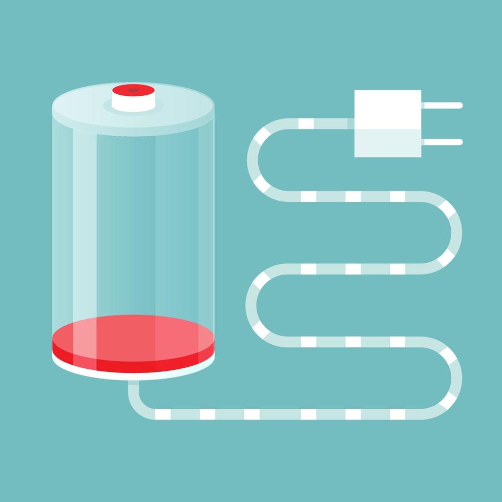 Low power. concept of battery charge. Vector illustration