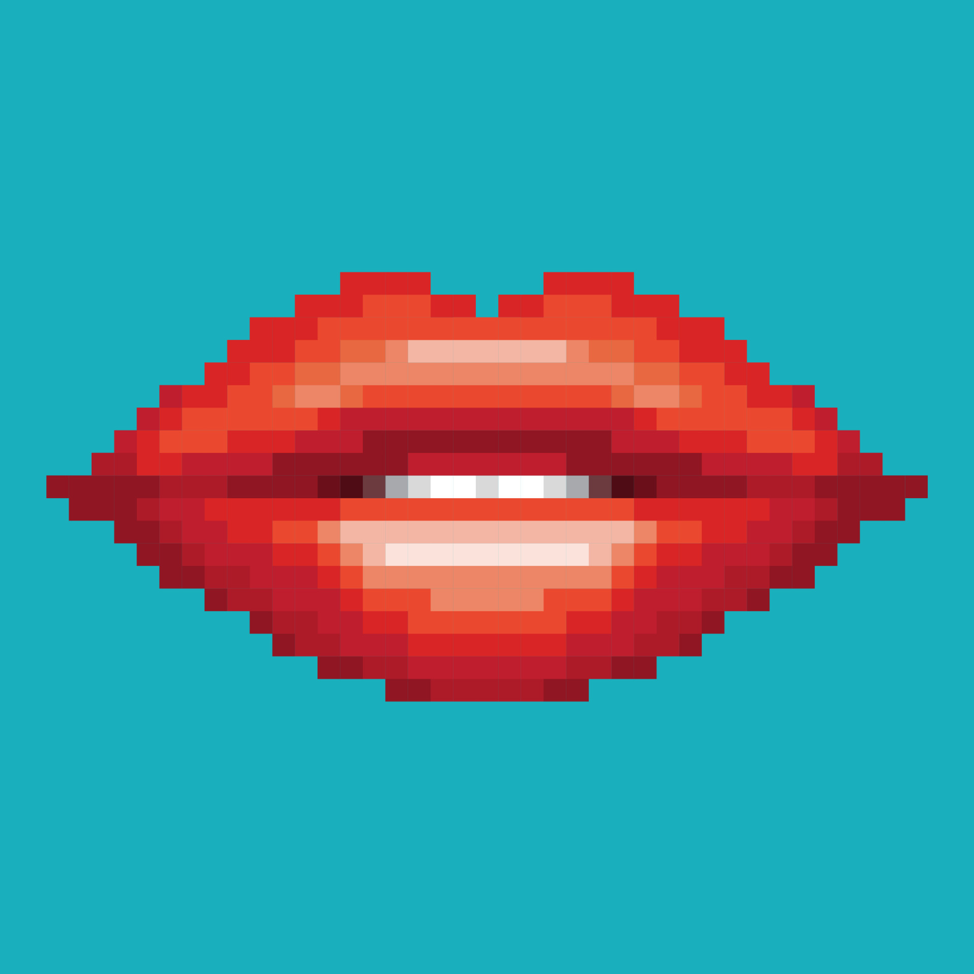 Red lip, Pixel 8 bit, art style, woman mouth design. Vector