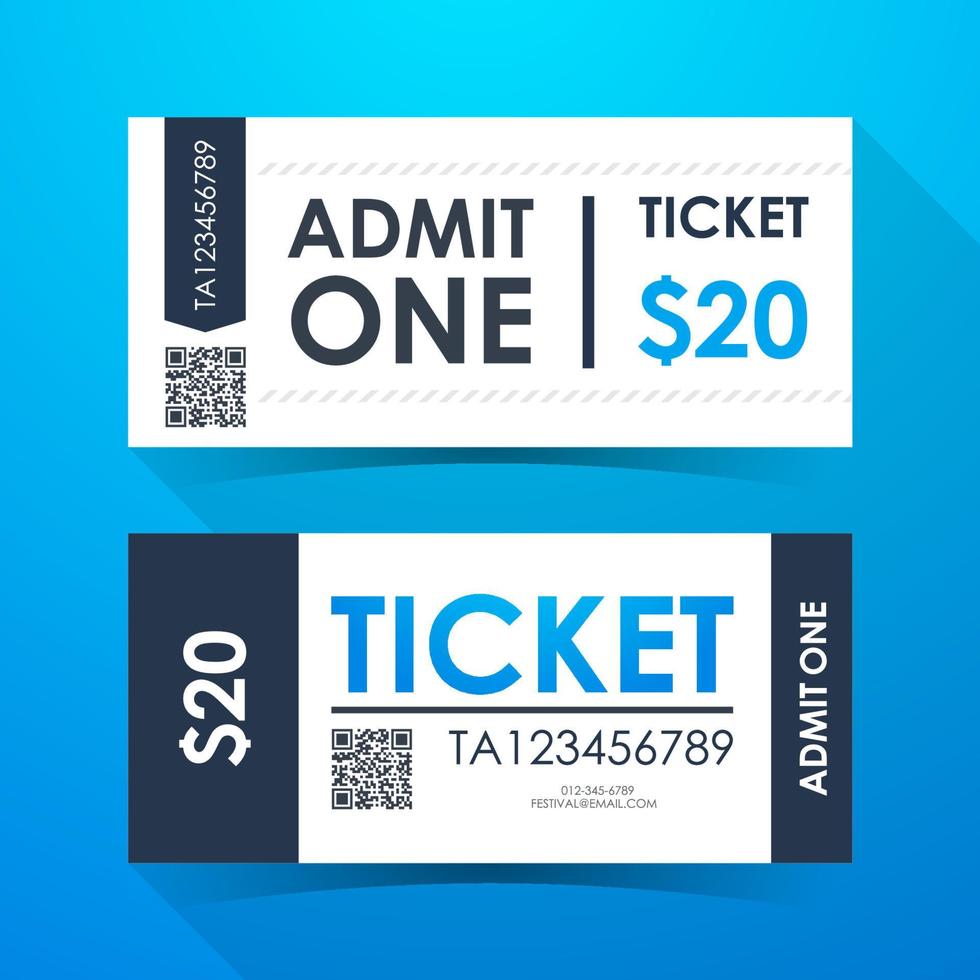 Ticket card. Element template for graphics design. Vector illustration