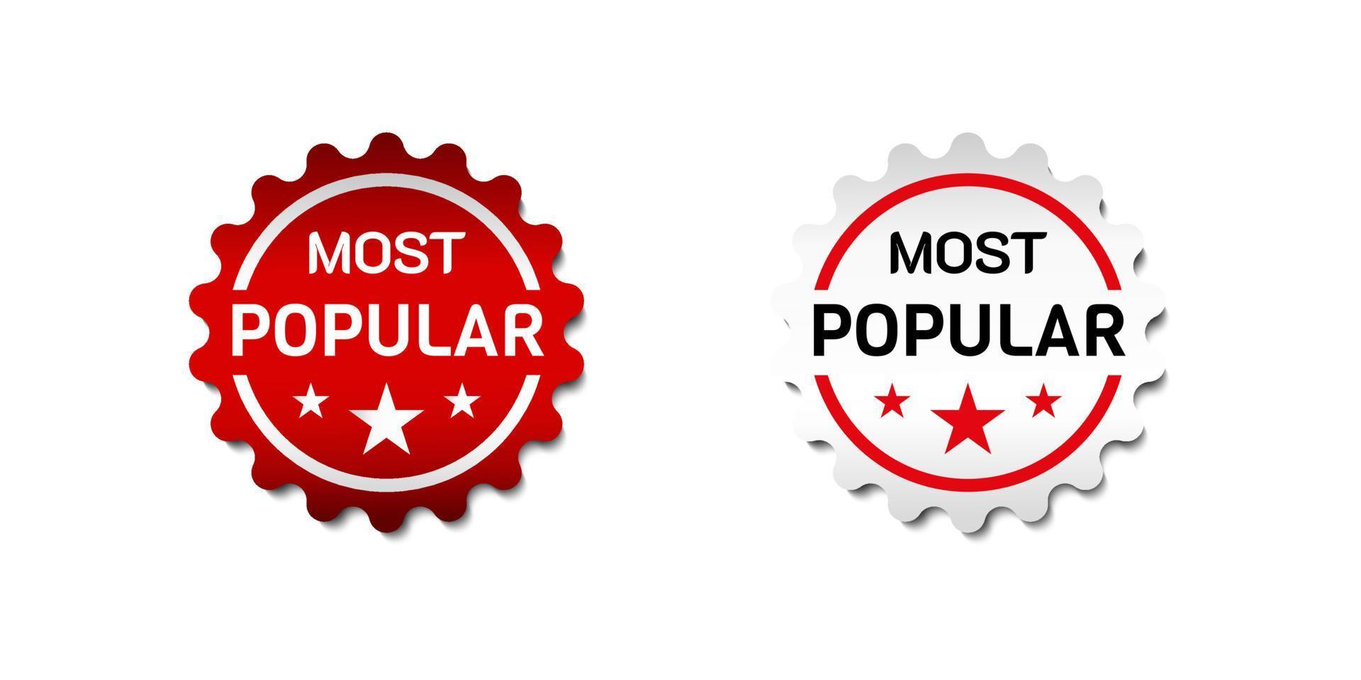 Most Popular Label Sticker. For commercial red offer product label. With star symbol. Premium and luxury vector illustration design
