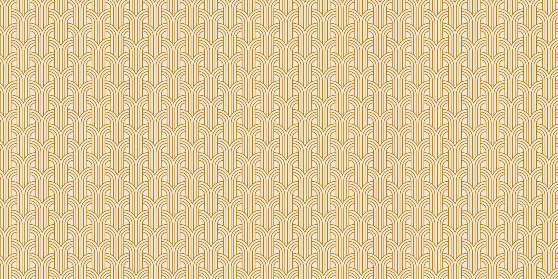 Geometric pattern with gold circle waves lines overlapping vector