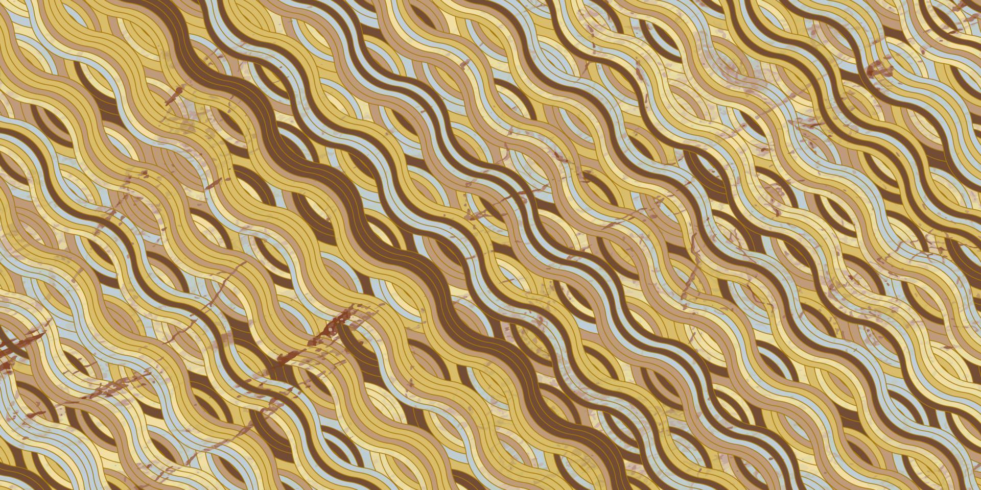 Grunge background with circle wave lines retro style vector